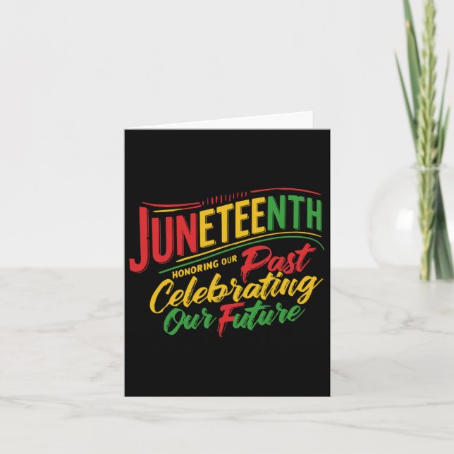Juneteenth svart hedrar det förflutna firar vår kort (Framsida)