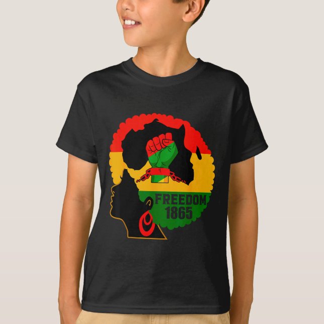 Juneteenth svart historiefirande frihet t shirt (Framsida)