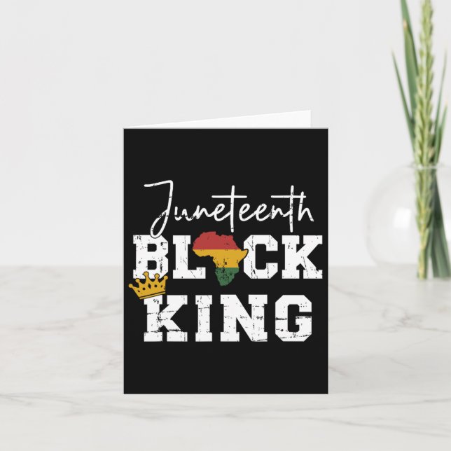 Juneteenth Svart Kung Med Panafrikansk Kartflagga  Kort (Framsida)