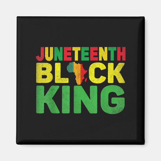 Juneteenth svart kung melanin pappa fadersdag magnet (Framsidan)