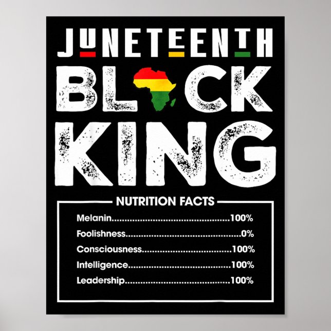 Juneteenth svart kung näringsfakta män pojkar  poster (Framsidan)
