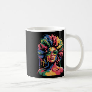 Juneteenth Svart Kvinna Drottning Afro Afrikansk M Kaffemugg