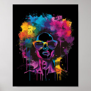 Juneteenth Svart Kvinna Drottning Afro Afrikansk M Poster