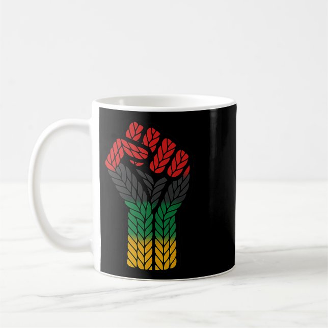Juneteenth Svart Makt Näve 1865 Svart Historia Pan Kaffemugg (Vänster)
