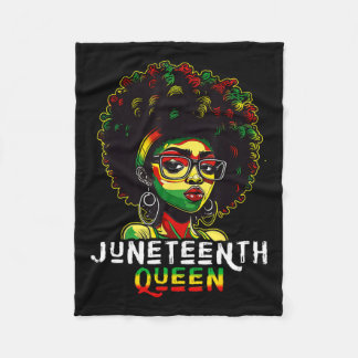 Juneteenth Svart Melanin Drottning Naturligt Afro  Fleecefilt