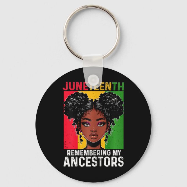 Juneteenth Svart Stolthet Kvinna som minns mina fö Nyckelring (Framsida)