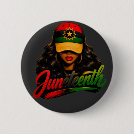 Juneteenth Svarta Afrikanska Kvinnor Melanin Frihe Knapp