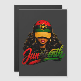 Juneteenth Svarta Afrikanska Kvinnor Melanin Frihe Magnetisk Inbjudningskort