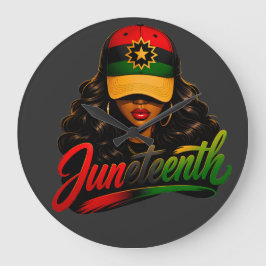 Juneteenth Svarta Afrikanska Kvinnor Melanin Frihe Stor Klocka