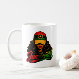 Juneteenth Svarta Afro Kvinnor Melanin Frihet 1865 Kaffemugg