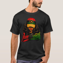 Juneteenth Svarta Afro Kvinnor Melanin Frihet 1865 T Shirt