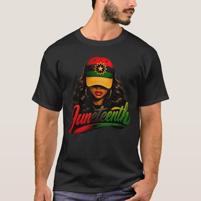 Juneteenth Svarta Afro Kvinnor Melanin Frihet 1865 T Shirt (Framsida)