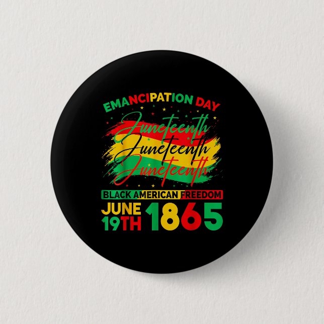 Juneteenth svarta amerikaner frihet 1865 Juneteent Knapp (Framsida)