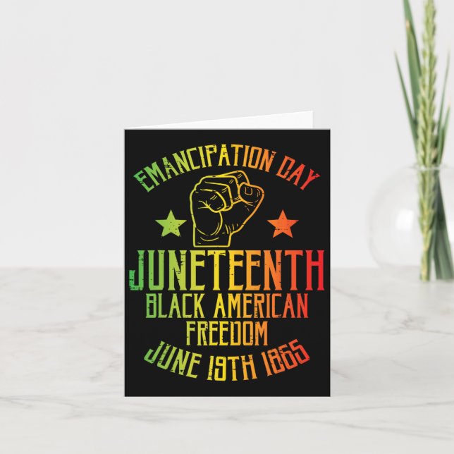Juneteenth svarta amerikanska frihet 19 juni Emanc Kort (Framsida)