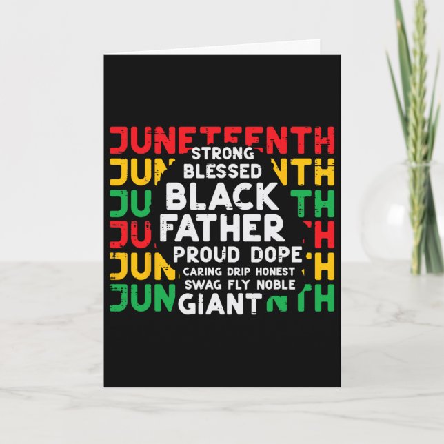 Juneteenth Svarta Fäder Dag Pappa Svart Afrikansk  Kort (Framsida)