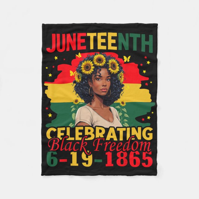 Juneteenth svarta frihet 19 juni 1865 afroamerikan fleecefilt (Framsidan)