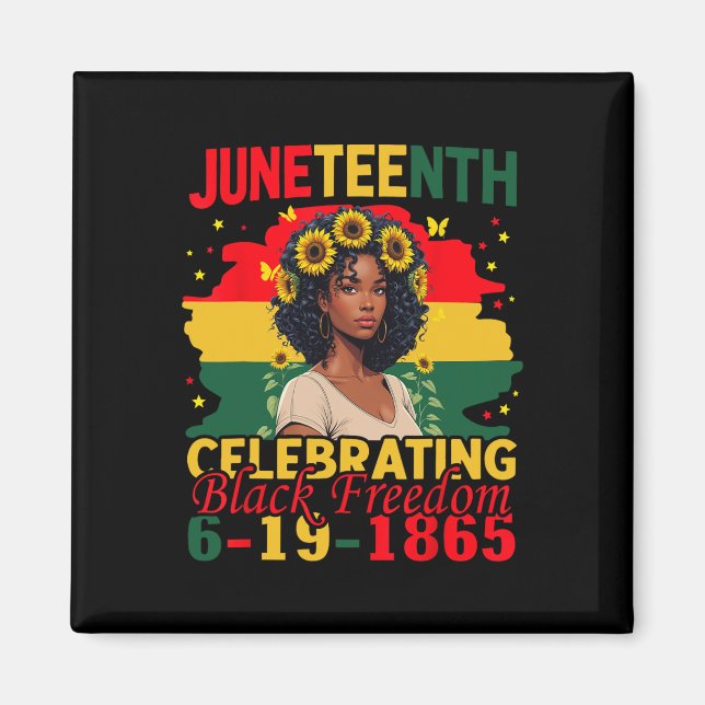 Juneteenth svarta frihet 19 juni 1865 afroamerikan magnet (Framsidan)