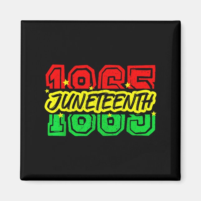 Juneteenth svarta historiemånaden 19 juni 1865 magnet (Framsidan)