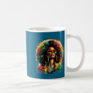 Juneteenth svarta kvinnors drottning afro afrikans kaffemugg
