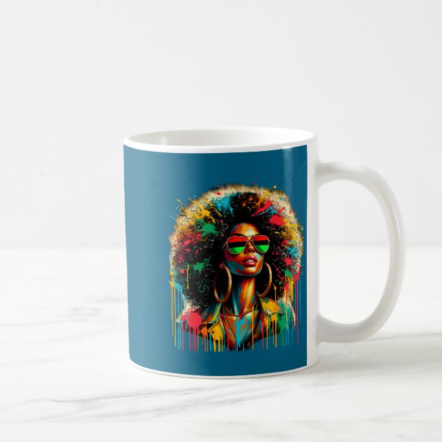 Juneteenth svarta kvinnors drottning afro afrikans kaffemugg (Höger)