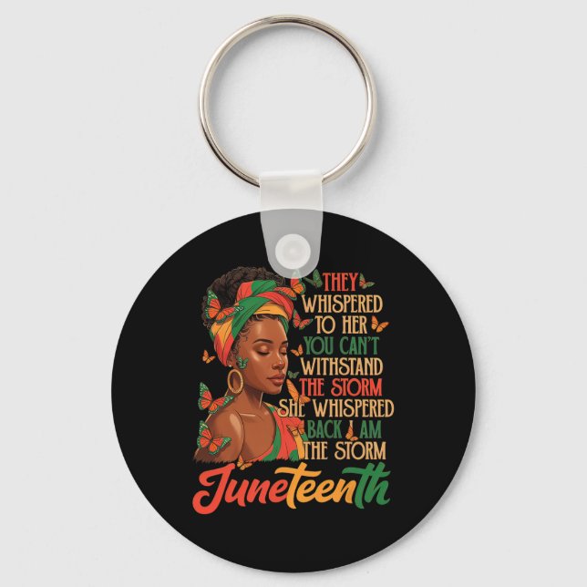 Juneteenth Svarta Kvinnors Empowerment Svarta Hist Nyckelring (Framsida)