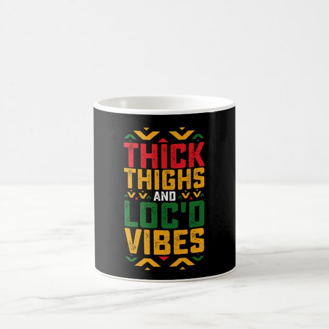 Juneteenth Tjocka Locd-vibbar Afroamerikansk Kaffemugg (Center)