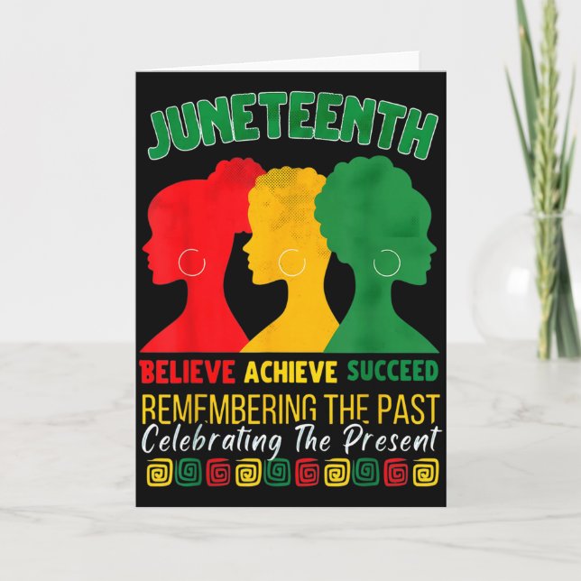 Juneteenth Tro Tro Succeed Afro Svart Hist Kort (Framsida)