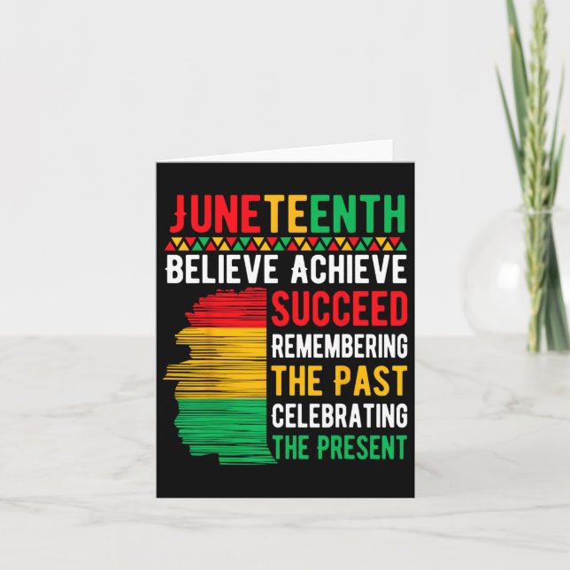 Juneteenth Tro Tro Succeed Svart Historik M Kort (Framsida)