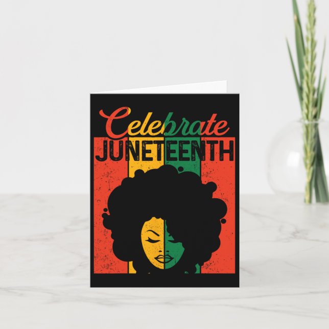 Juneteenth-tröja Afro Svarta Kvinnor 1865 Självstä Kort (Framsida)