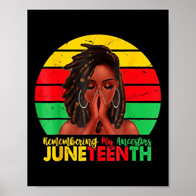 Juneteenth-tröja Kvinnor Locd hår som minns mina f Poster (Framsidan)