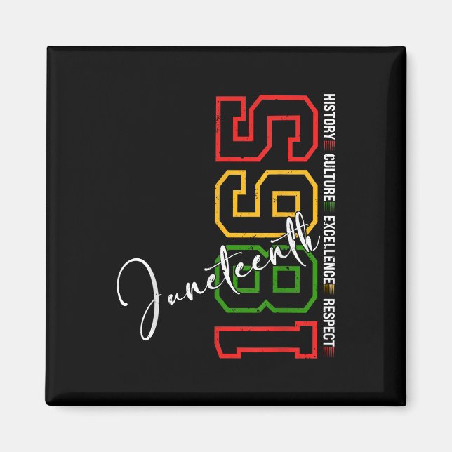 Juneteenth-tröjor Kvinnor Män Afroamerikansk Junet Magnet (Framsidan)
