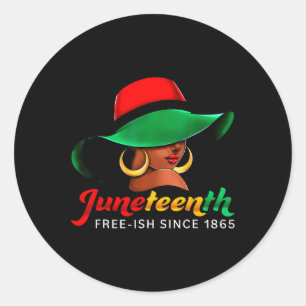 Juneteenth-tröjor Kvinnor som firar svart frihet Runt Klistermärke