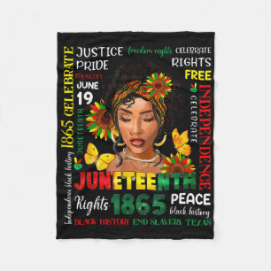 Juneteenth-tröjor som firar svart frihet 1865 B Fleecefilt