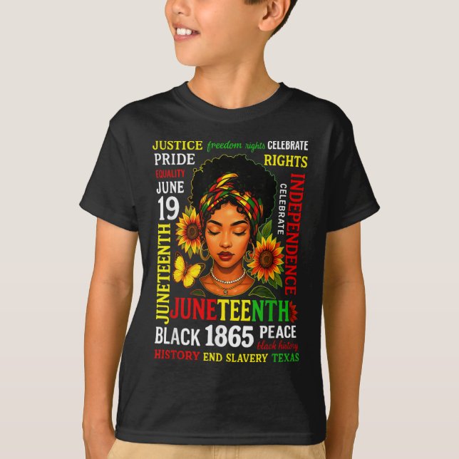 Juneteenth-tröjor som firar svart frihet 1865 B T Shirt (Framsida)