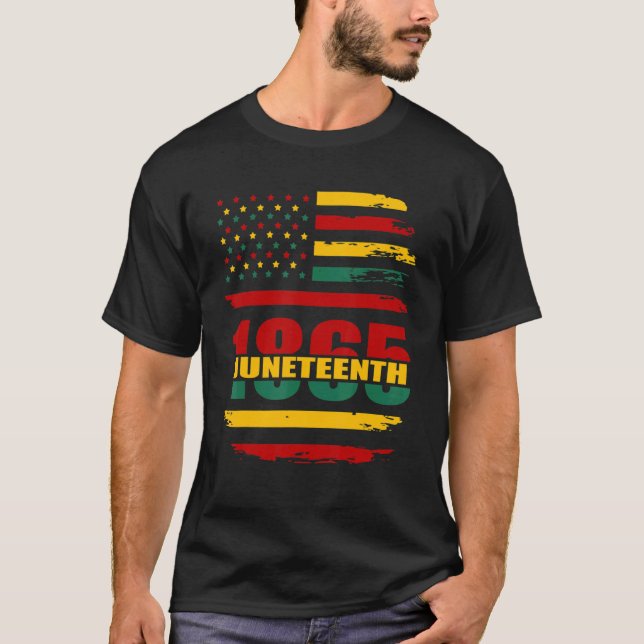 Juneteenth Us Flag Free Ish Since 1865 Black Histo T Shirt (Framsida)