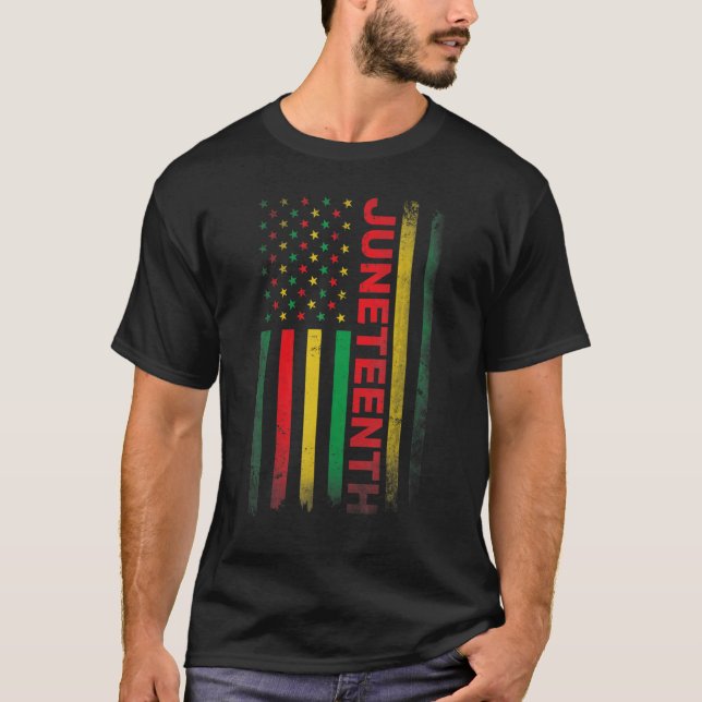 Juneteenth Usa Us Flag T Shirt (Framsida)