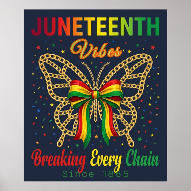 Juneteenth Vibes Coquette Slöja Frihetsdag Afro Poster (Framsidan)