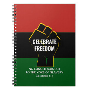 Juneteeth CELEBRATE FREEDOM Anpassade Scripture Anteckningsbok