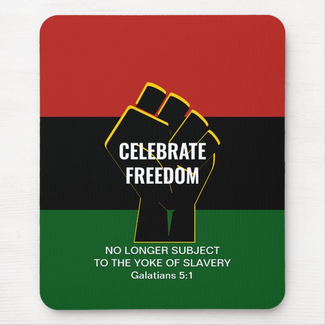 Juneteeth CELEBRATE FREEDOM Anpassade Scripture Musmatta (Framsidan)