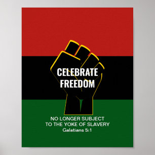 Juneteeth CELEBRATE FREEDOM Anpassade Scripture Poster