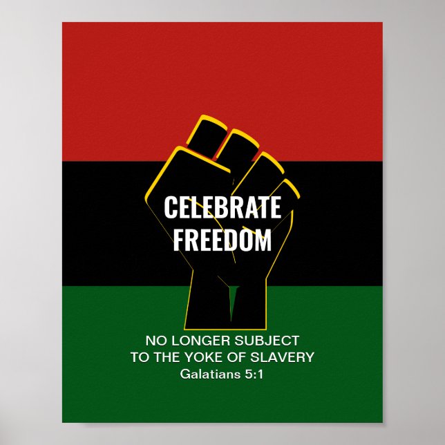 Juneteeth CELEBRATE FREEDOM Anpassade Scripture Poster (Framsidan)