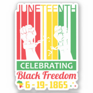 Junetelfte 19 juni 1865 Svart frihet Klistermärken