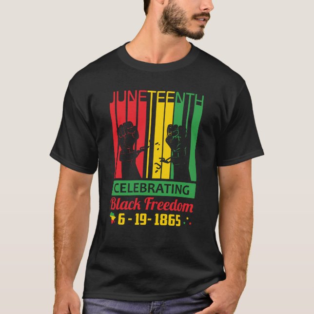 Junetelfte | 19 juni 1865 | Svart frihet T Shirt (Framsida)
