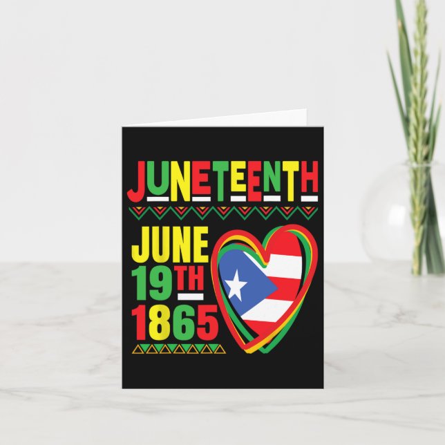 Junetelfte afrikanska amerikanska Puerto Rican Fla Kort (Framsida)