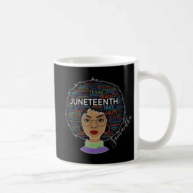 Junetelfte | Black Woman | Svart Höger Kaffemugg (Höger)