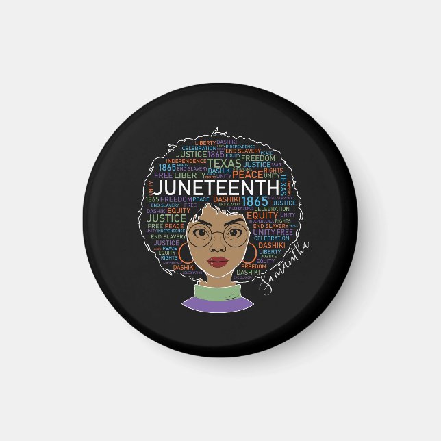 Junetelfte | Black Woman | Svart Höger Magnet (Framsidan)
