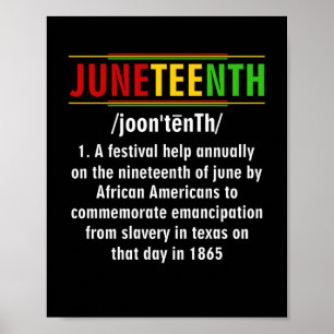 Junetelfte definitionshistoriken för svart poster