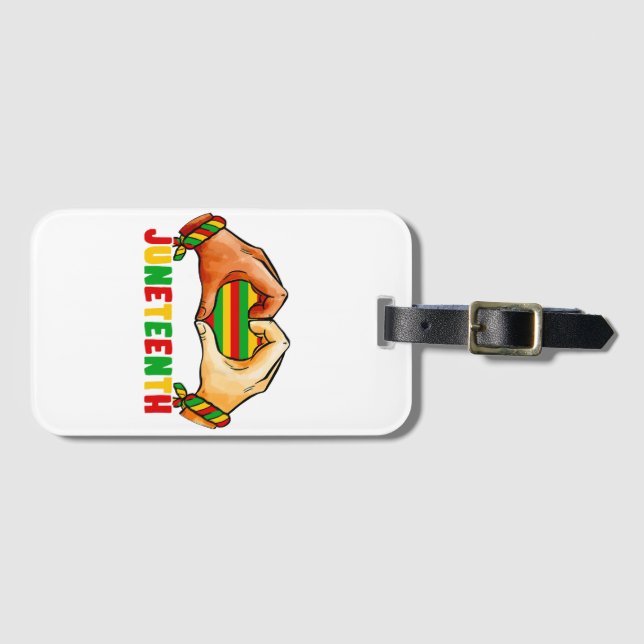 Junetelfte hjärtat bagagebricka (Framsida horisontal)