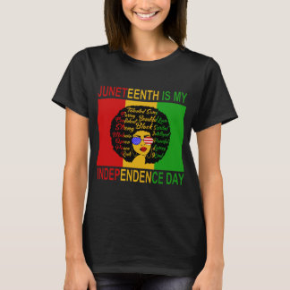 Junetelfte Independence day Afro Dam Shirt T Shirt