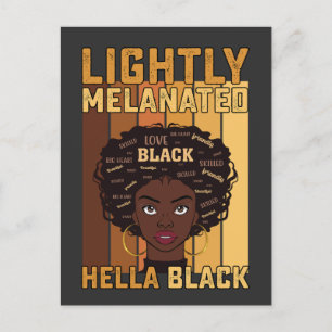 Junetelfte lätt Melanated Hella Black Melanin Inbjudan Vykort